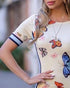 Dress Print Butterfly A Line Midi Skirt - ROUTINE FASHION